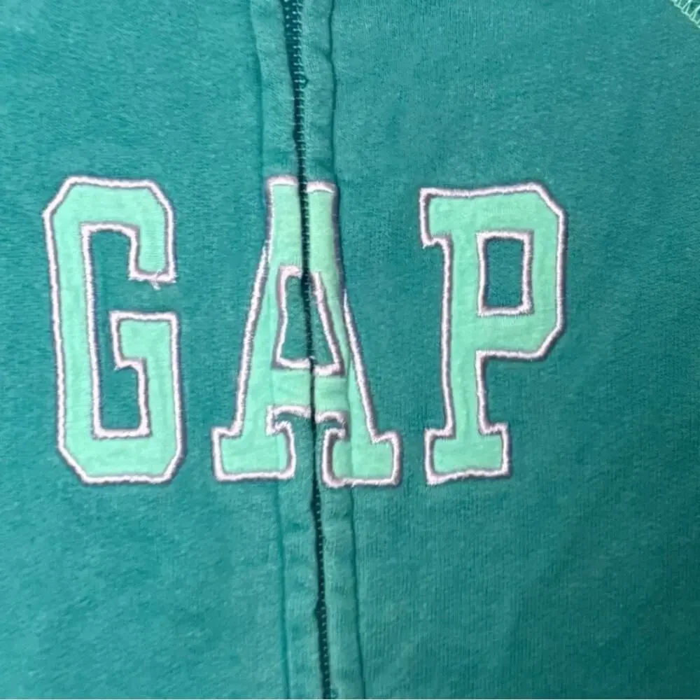 GAP Zip Up Front  Logo Long Sleeve Crewneck Sweatshirt Sz S 6-7